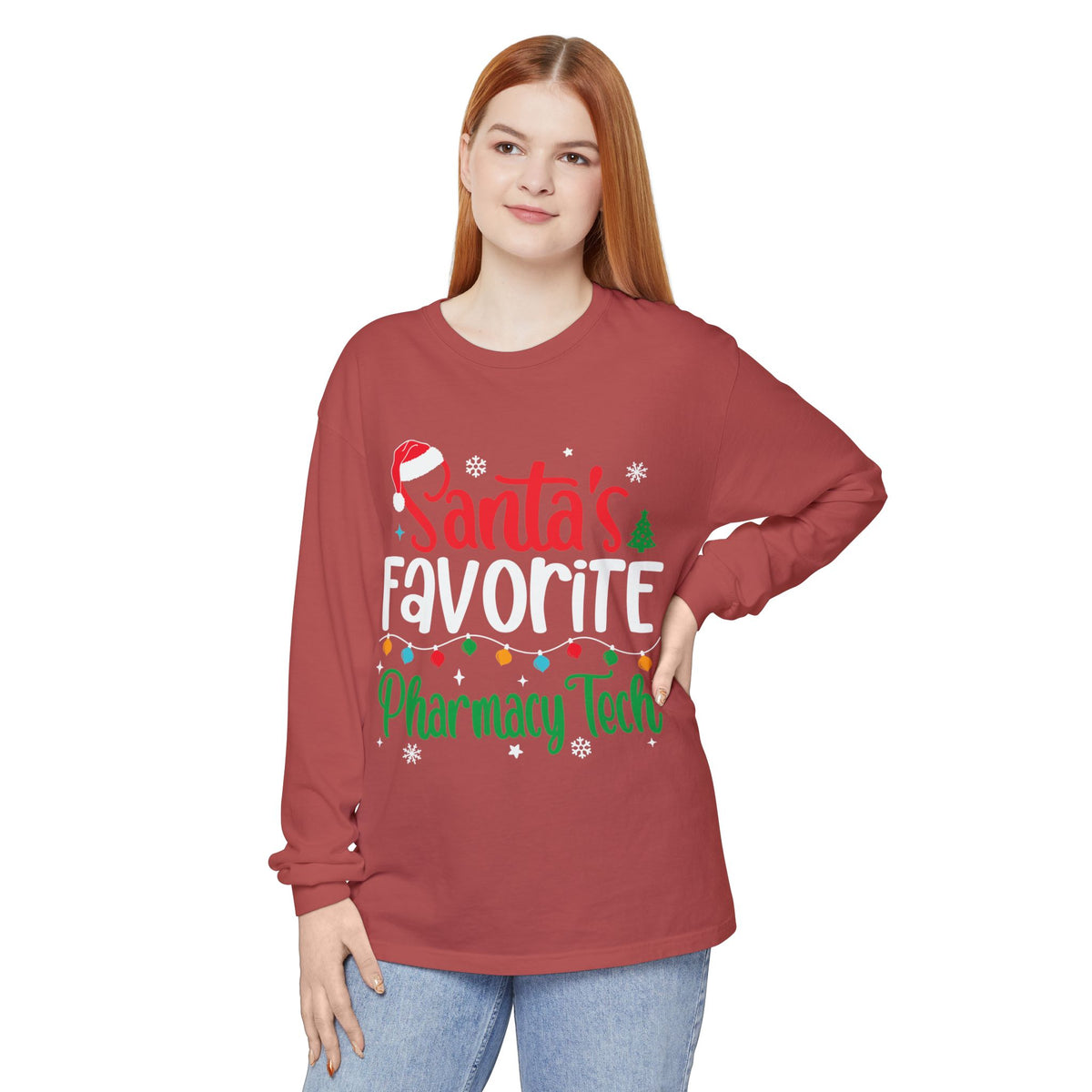 Santa’s Pharmacy Tech Christmas Long Sleeve T-Shirt
